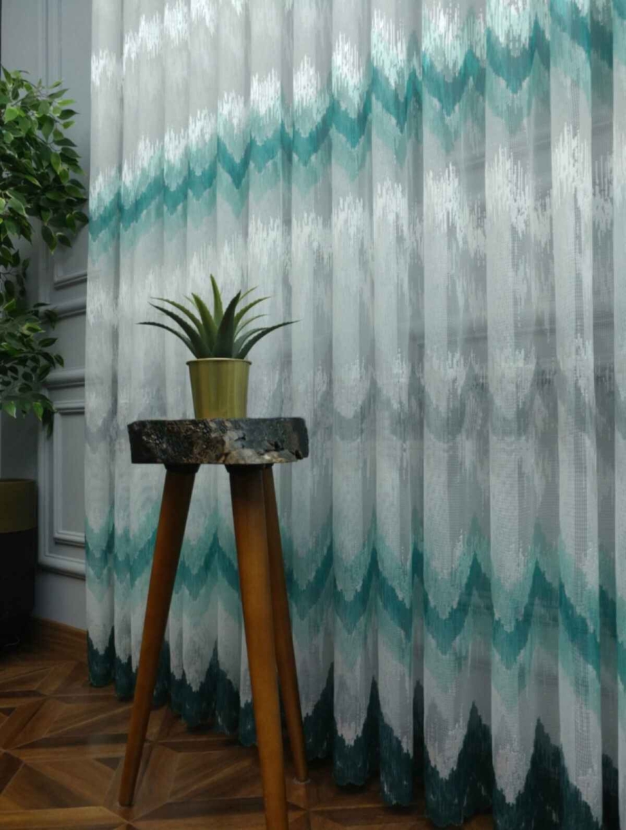 Harmony Pardes ZigZag Desenli Tül Perde