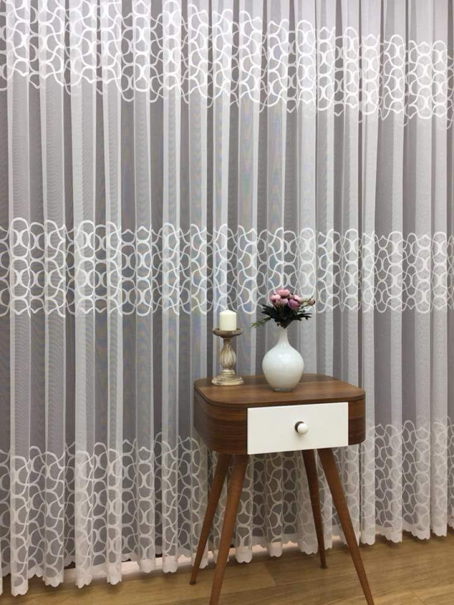 Kdk Örme Desenli Tül Perde (BT713)