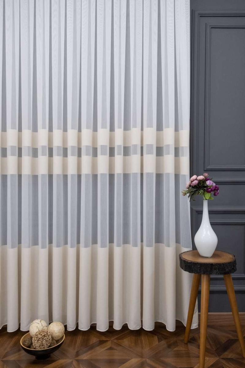 Pardes Tül Perde –  BANTLI BAMBU BEJ