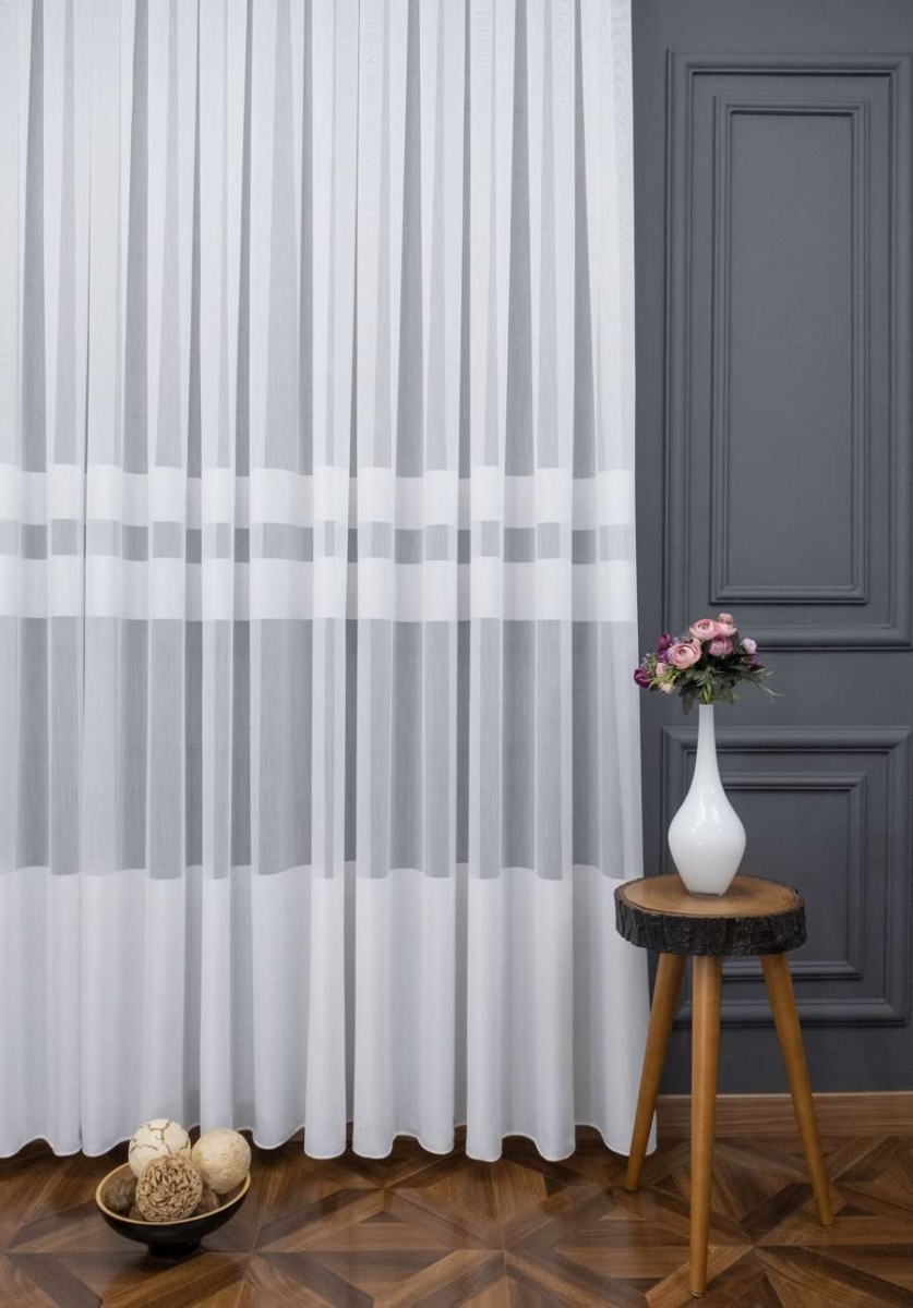 Pardes Tül Perde –  BANTLI BAMBU BEYAZ