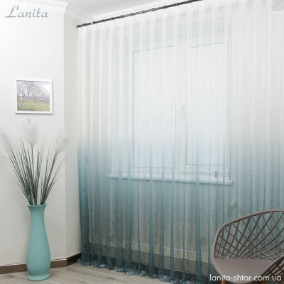 Degrade (Geçişli) Ağaç Desenli Tül