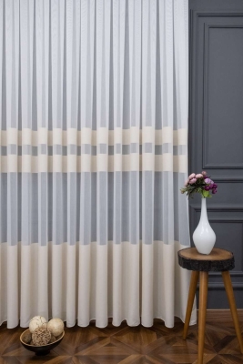 Pardes Tül Perde –  BANTLI BAMBU BEJ